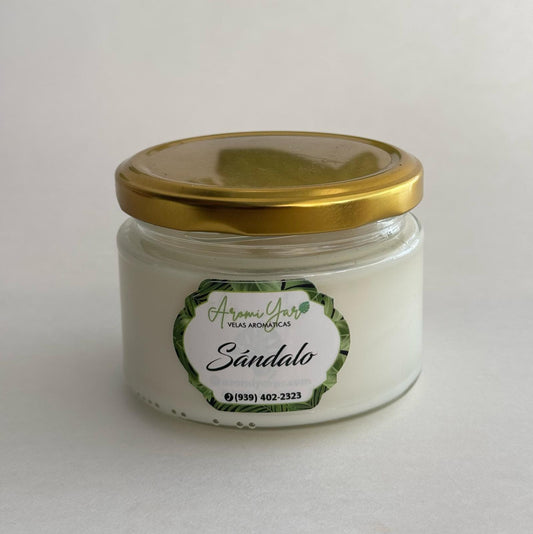 SÁNDALO – VELA ARTESANAL (8 oz)