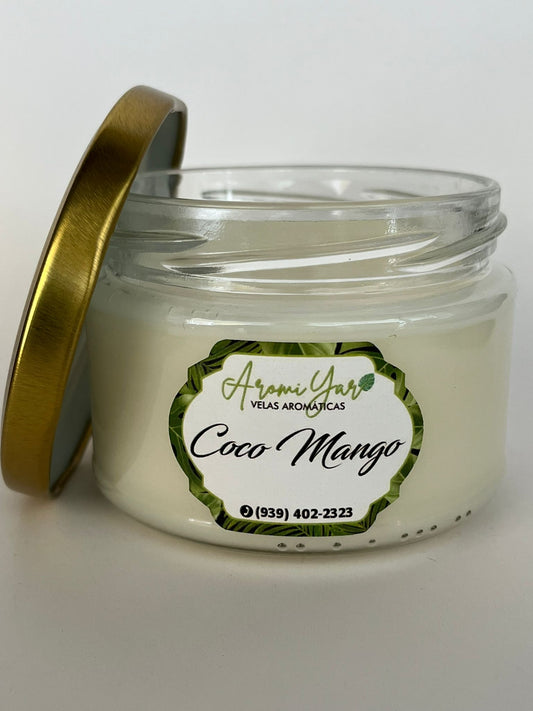 COCO MANGO – VELA ARTESANAL (8 oz)